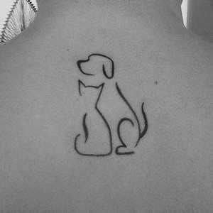 Tatouage Chat et chien