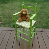 chaise haute enfant paille tissu